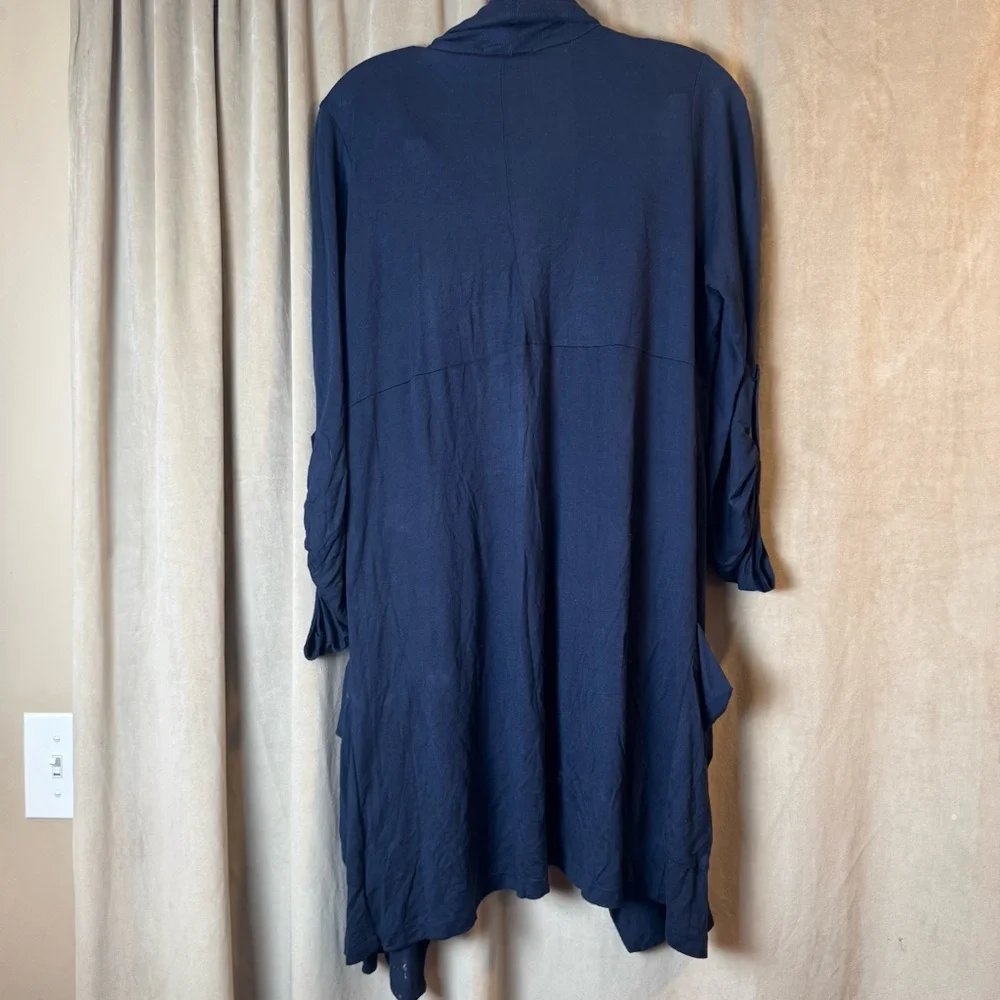 Anthropologie Bordeaux Los Angeles Navy Blue Open Cardigan Casual Lounge 00s Y2K
